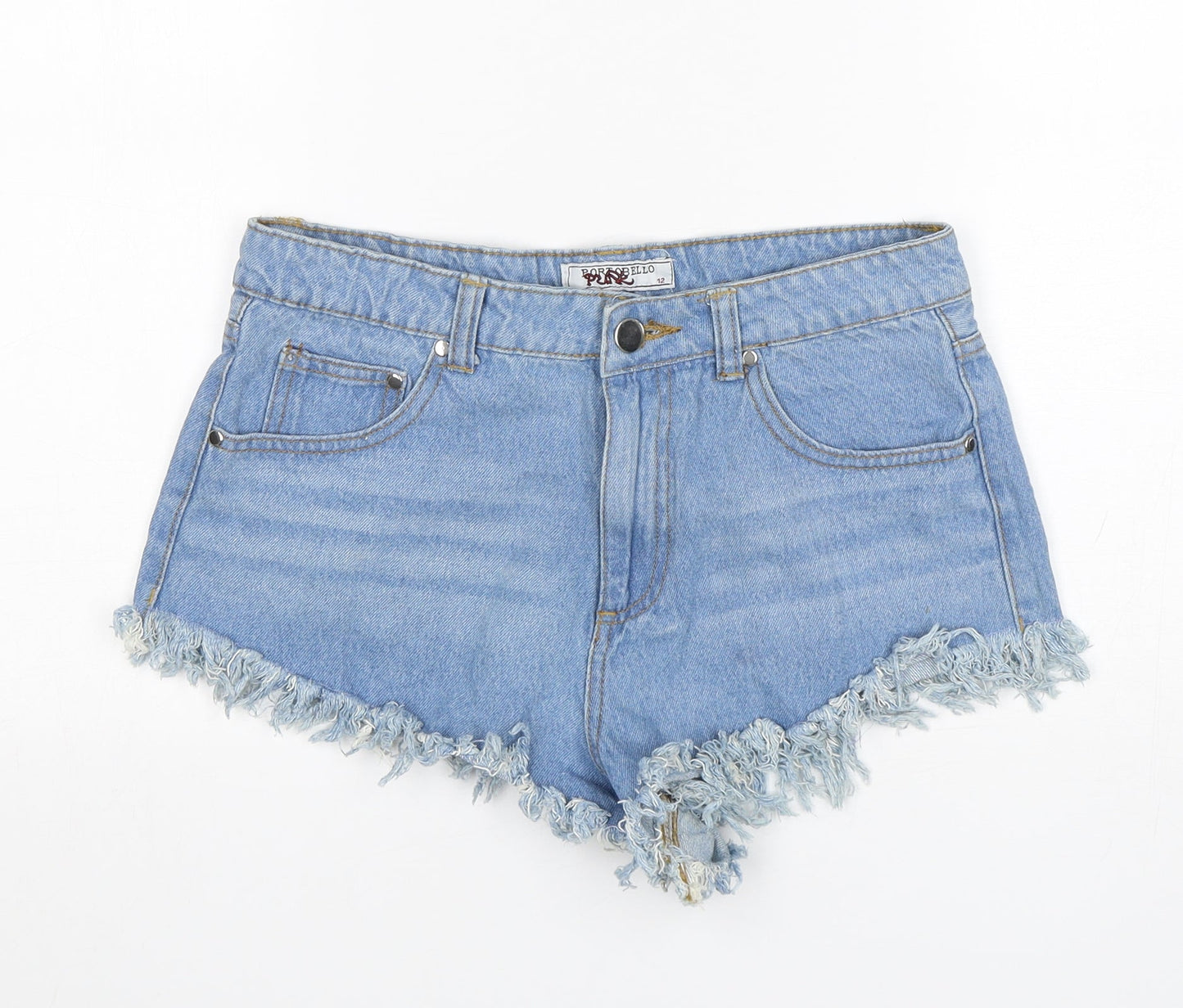 Portobello punk Womens Blue  Cotton Cut-Off Shorts Size 12 L3 in Regular