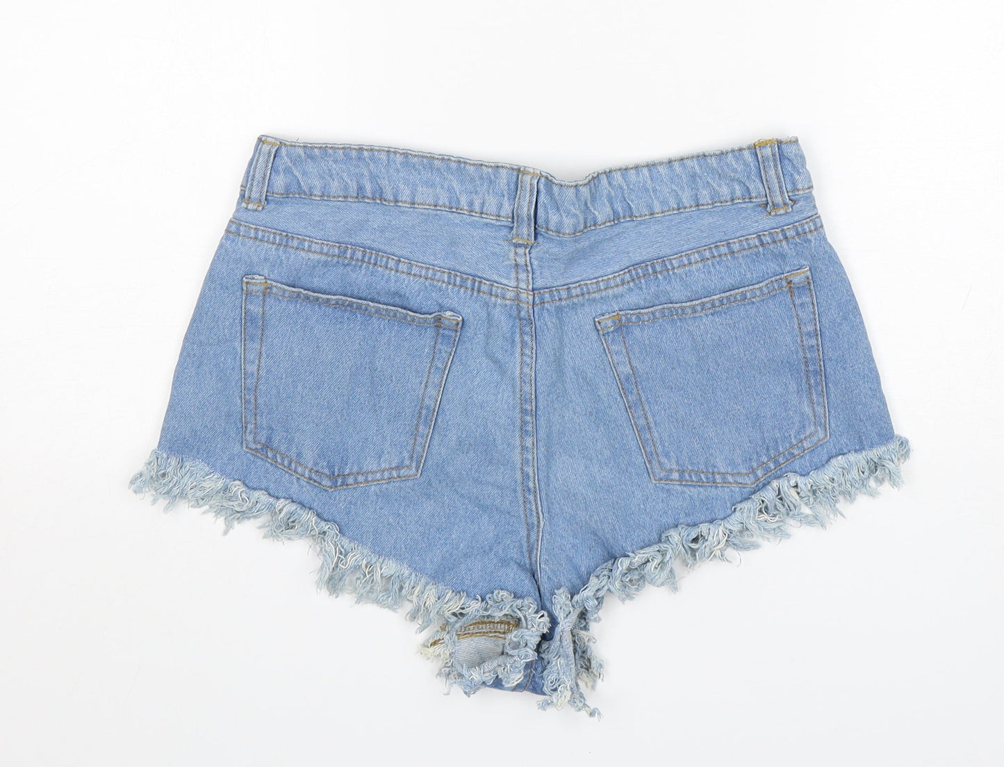 Portobello punk Womens Blue  Cotton Cut-Off Shorts Size 12 L3 in Regular