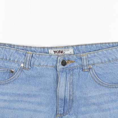 Portobello punk Womens Blue  Cotton Cut-Off Shorts Size 12 L3 in Regular