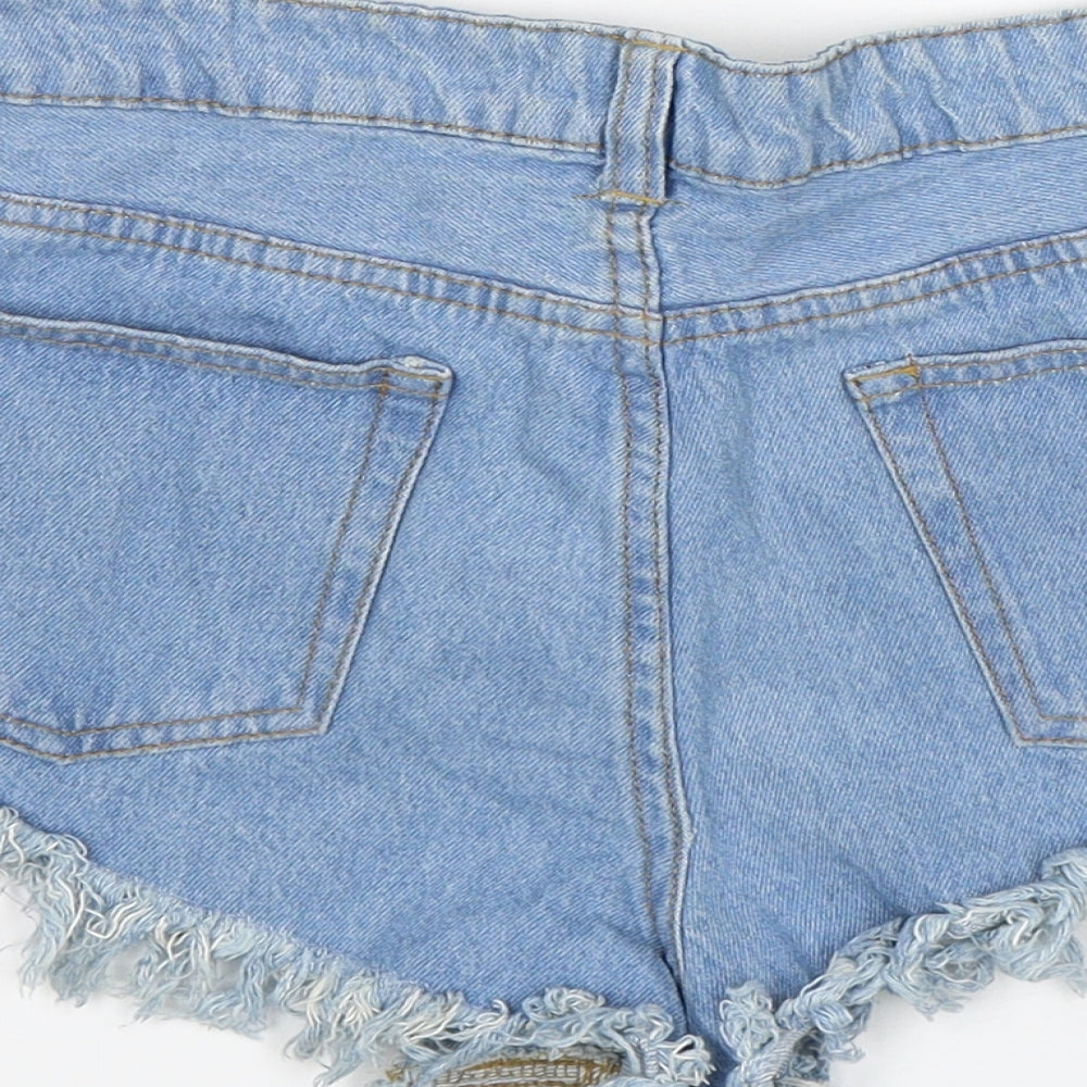 Portobello punk Womens Blue  Cotton Cut-Off Shorts Size 12 L3 in Regular