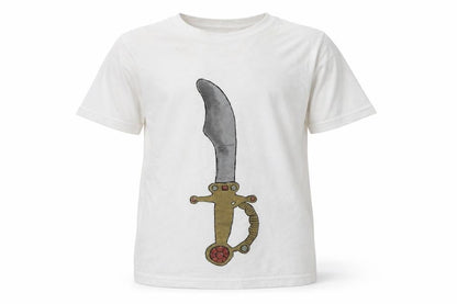 Front view of Tu boys’ white cotton basic t-shirt, size 8, years round neck