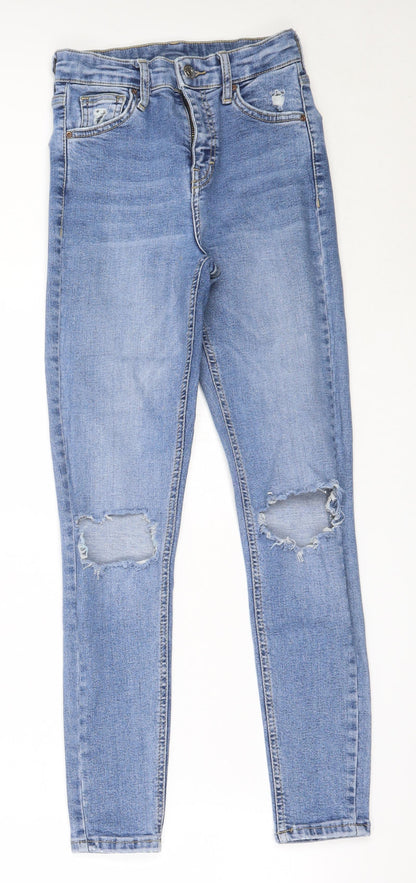 Topshop Womens Blue  Cotton Skinny Jeans Size 25 in L25 in Regular