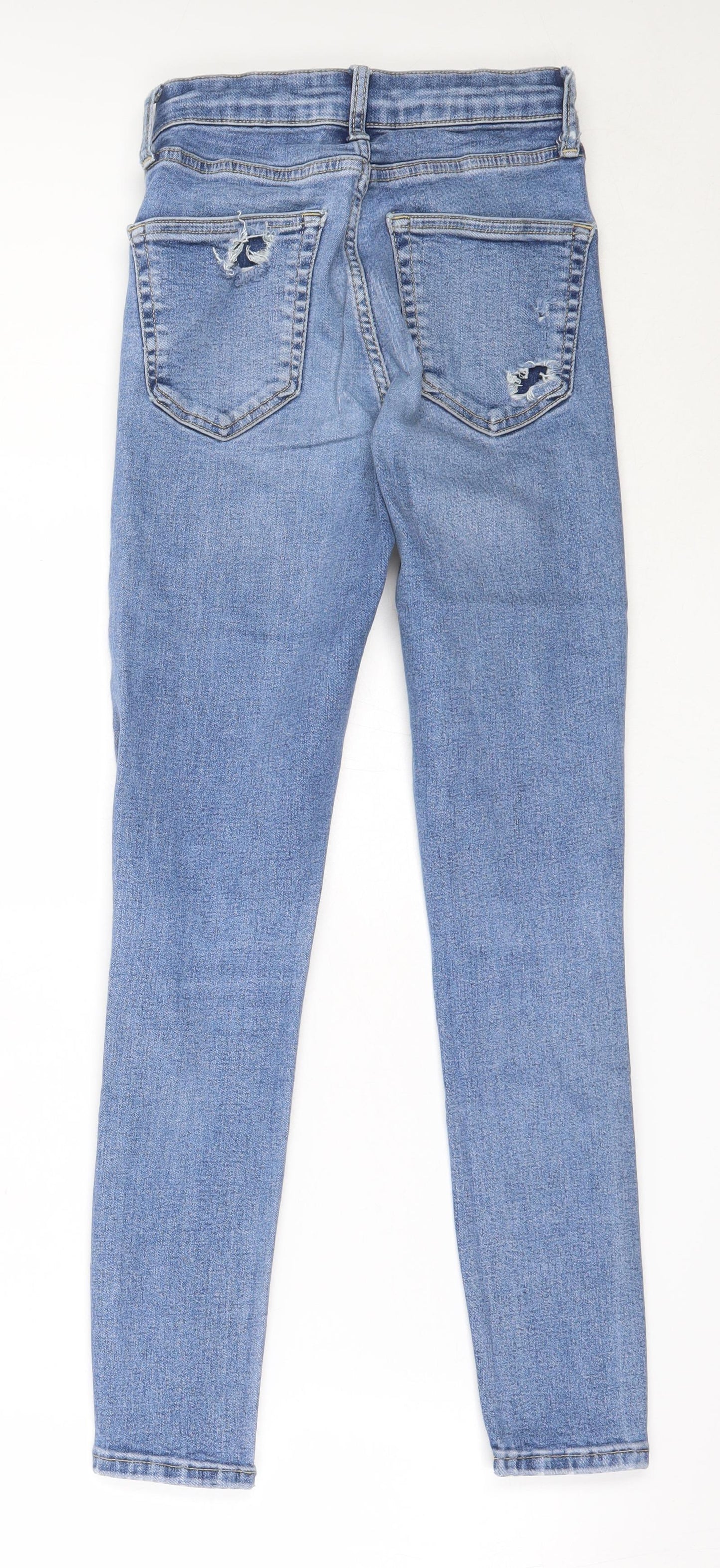Topshop Womens Blue  Cotton Skinny Jeans Size 25 in L25 in Regular