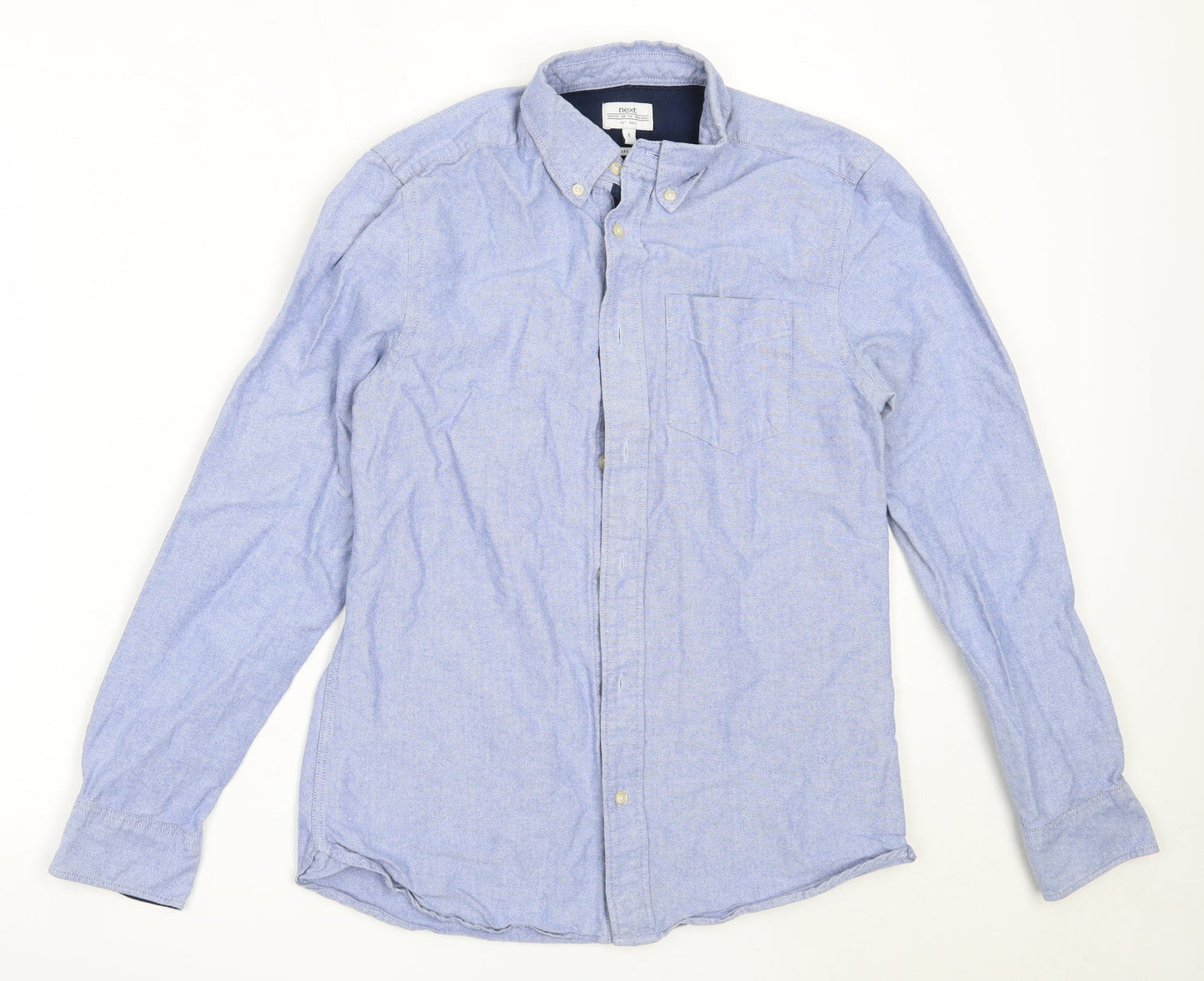 Mens UK Size S NEXT Blue  Button-Up Long Sleeve Casual Shirt