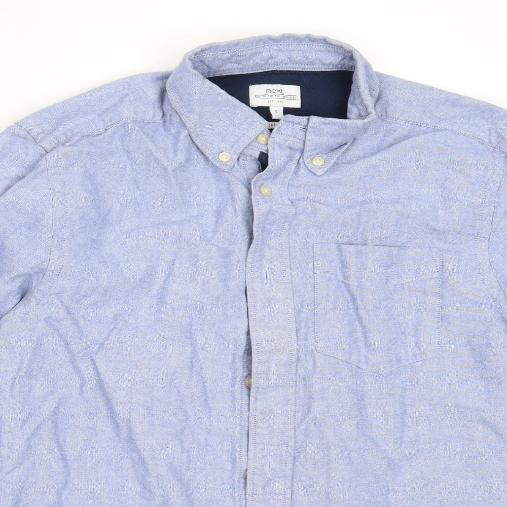 Mens UK Size S NEXT Blue  Button-Up Long Sleeve Casual Shirt