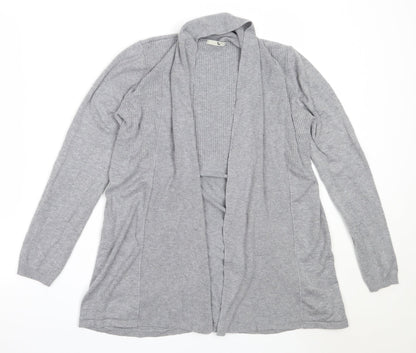 TU Womens Grey Round Neck  Viscose Cardigan Jumper Size 10