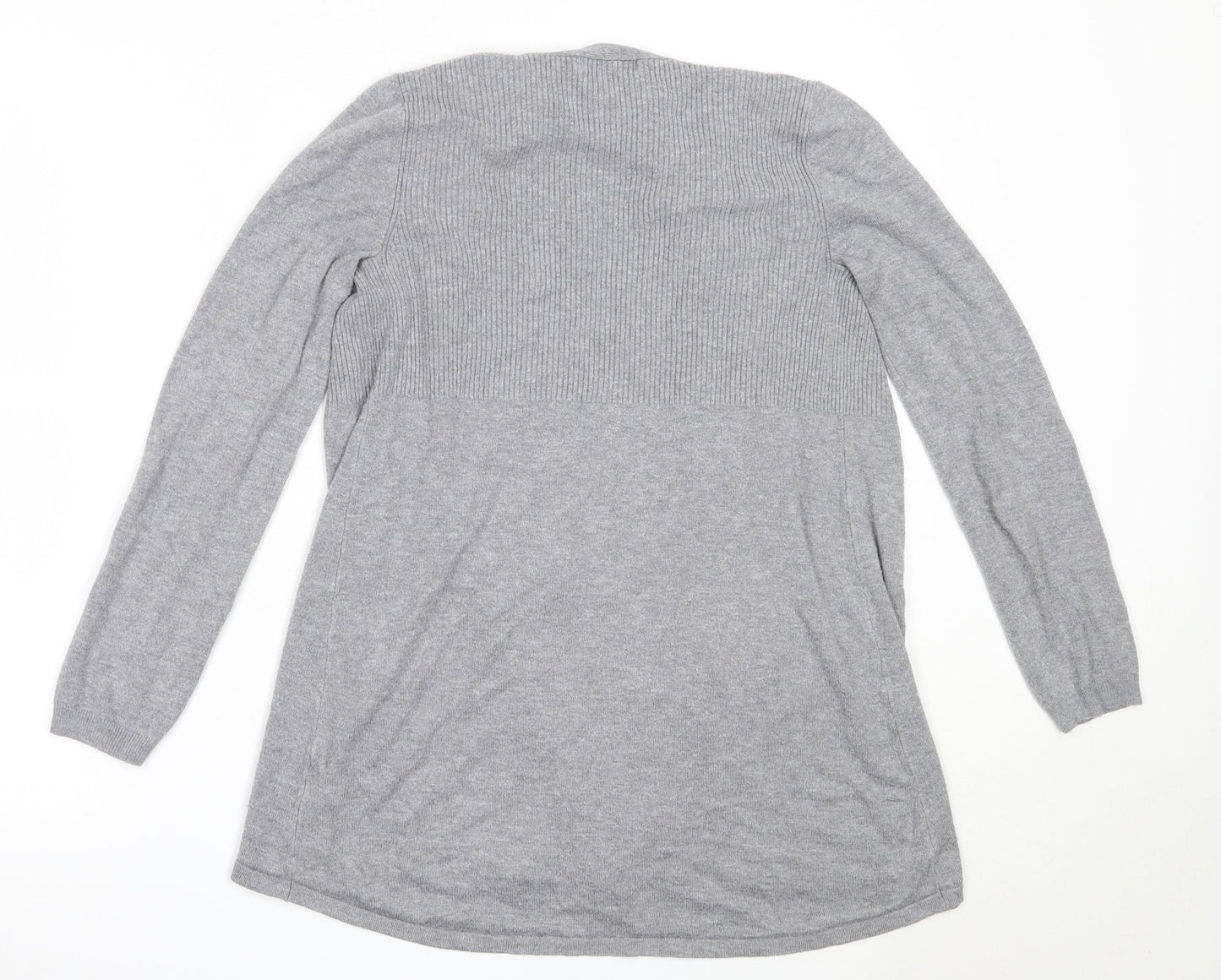 TU Womens Grey Round Neck  Viscose Cardigan Jumper Size 10