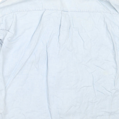 Womens UK Size XS Zara Blue Basic Button-Up