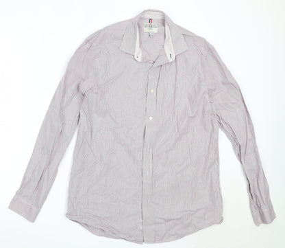 Mens UK Size 15.5 NEXT Red  Button-Up Long Sleeve Casual Shirt