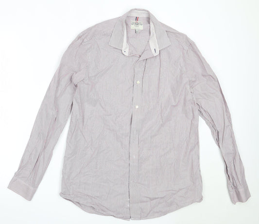 Mens UK Size 15.5 NEXT Red  Button-Up Long Sleeve Casual Shirt