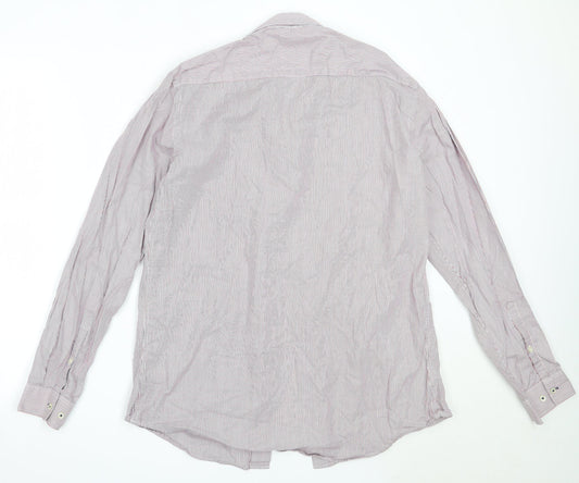 Mens UK Size 15.5 NEXT Red  Button-Up Long Sleeve Casual Shirt