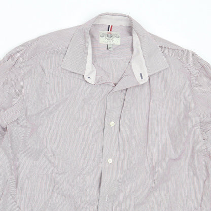 Mens UK Size 15.5 NEXT Red  Button-Up Long Sleeve Casual Shirt