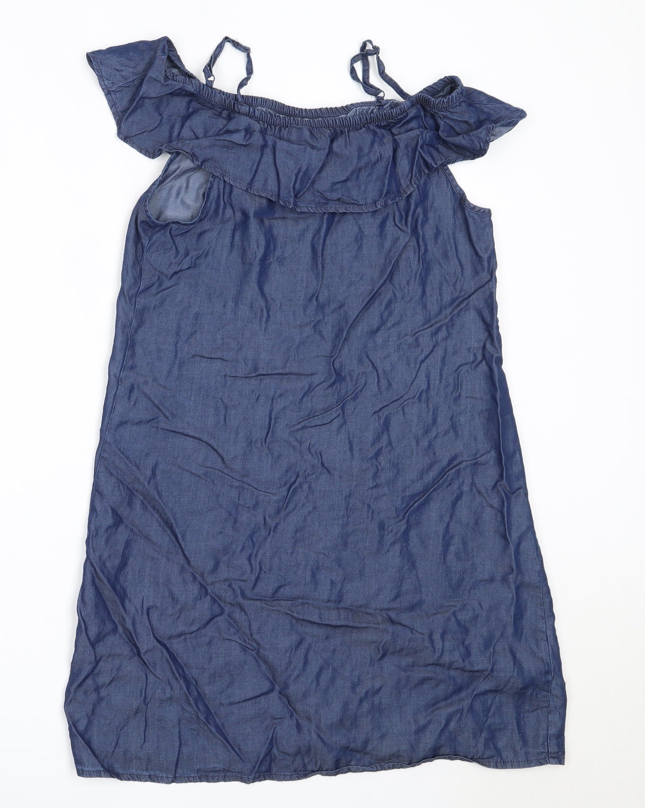 Pepperts! Girls Blue  Lyocell Shift  Size 13 Years  Off the Shoulder