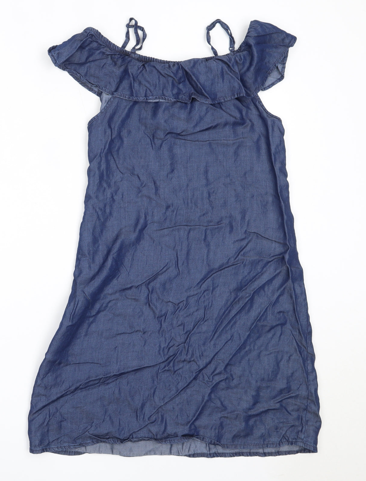 Pepperts! Girls Blue  Lyocell Shift  Size 13 Years  Off the Shoulder