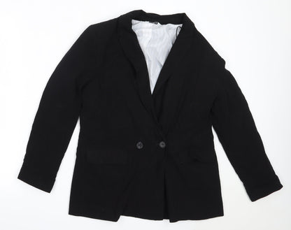 Papaya Womens Black  Viscose Jacket Blazer Size 10