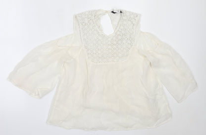 Womens UK Size XS Zara White Basic Blouse
