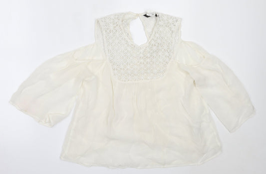 Womens UK Size XS Zara White Basic Blouse