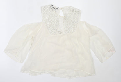 Womens UK Size XS Zara White Basic Blouse