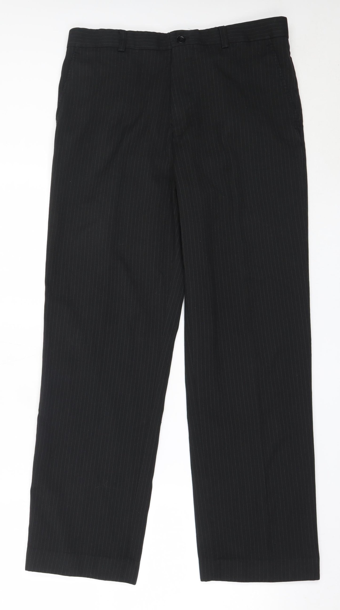 Burton Mens Black  Polyester Trousers  Size 34 in L30 in Regular