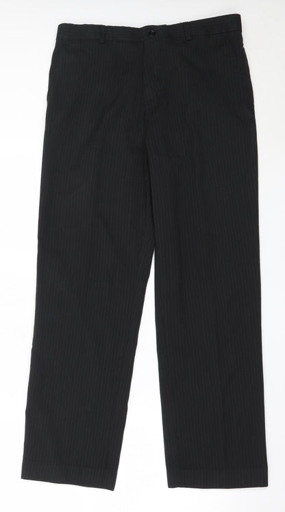 Burton Mens Black  Polyester Trousers  Size 34 in L30 in Regular