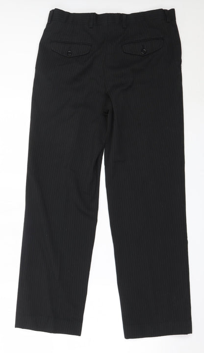 Burton Mens Black  Polyester Trousers  Size 34 in L30 in Regular