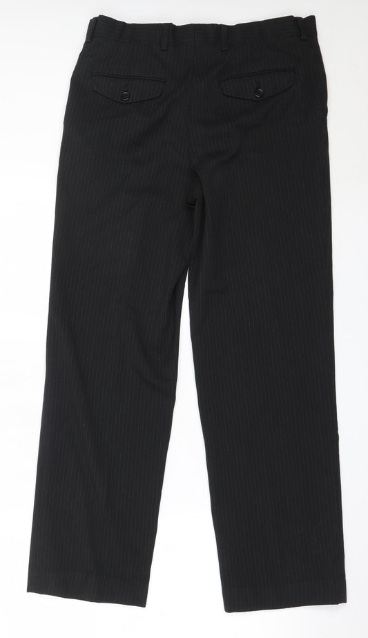 Burton Mens Black  Polyester Trousers  Size 34 in L30 in Regular
