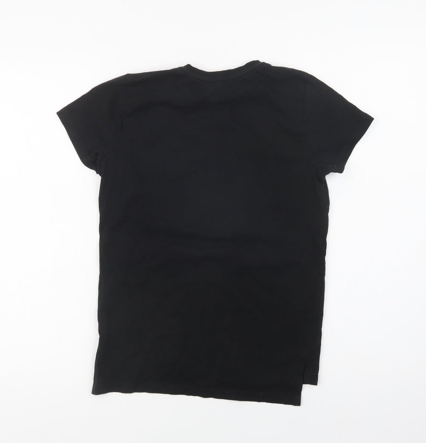 Primark Girls Black  Cotton Basic T-Shirt Size 9-10 Years Crew Neck  - PlayStation