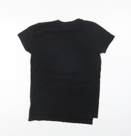 Primark Girls Black  Cotton Basic T-Shirt Size 9-10 Years Crew Neck  - PlayStation