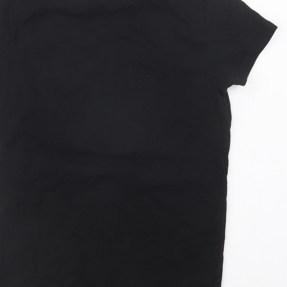 Primark Girls Black  Cotton Basic T-Shirt Size 9-10 Years Crew Neck  - PlayStation