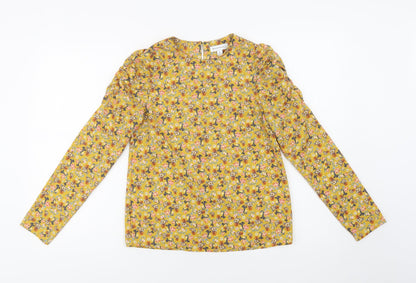 Womens UK Size 6 Warehouse Yellow Basic Blouse