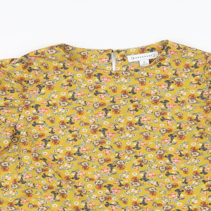 Womens UK Size 6 Warehouse Yellow Basic Blouse