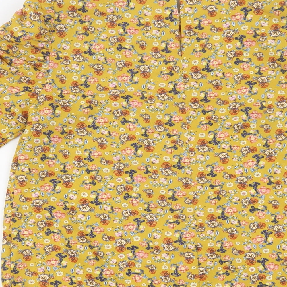 Womens UK Size 6 Warehouse Yellow Basic Blouse