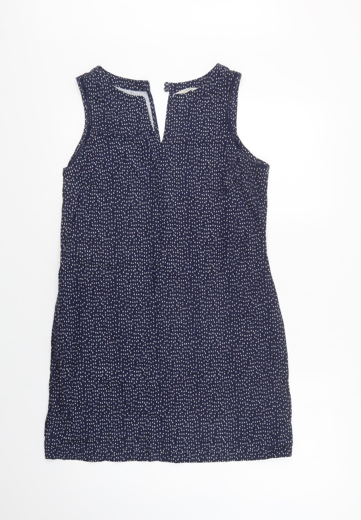 George Womens Blue Polka Dot  Shift  Size 10  V-Neck Button
