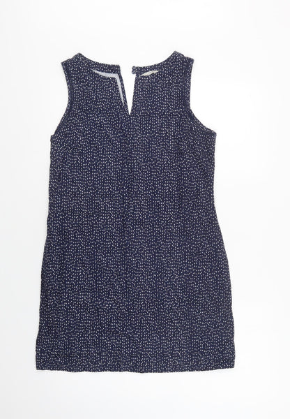 George Womens Blue Polka Dot  Shift  Size 10  V-Neck Button