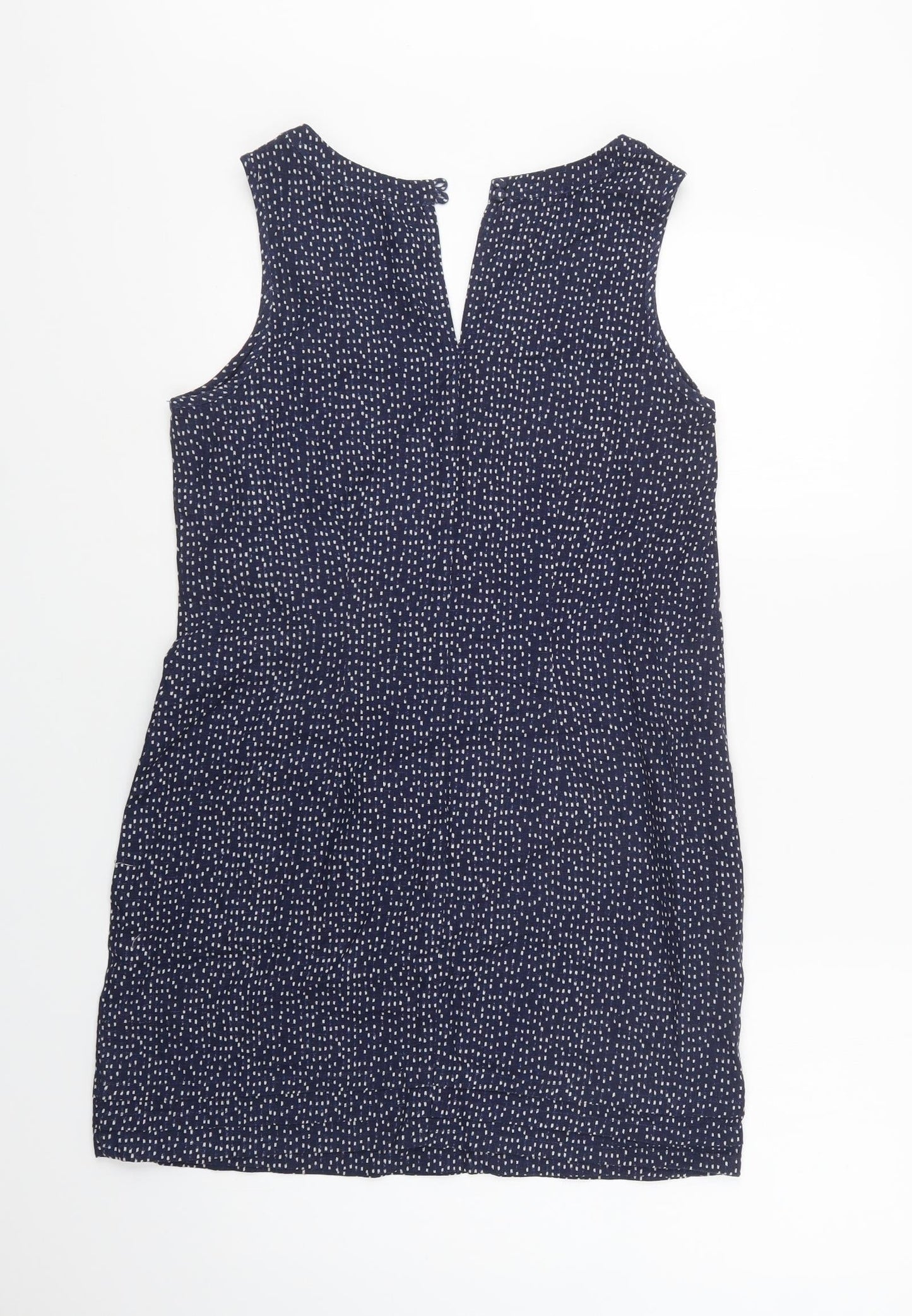 George Womens Blue Polka Dot  Shift  Size 10  V-Neck Button