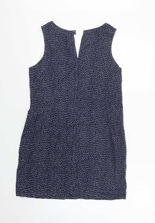 George Womens Blue Polka Dot  Shift  Size 10  V-Neck Button