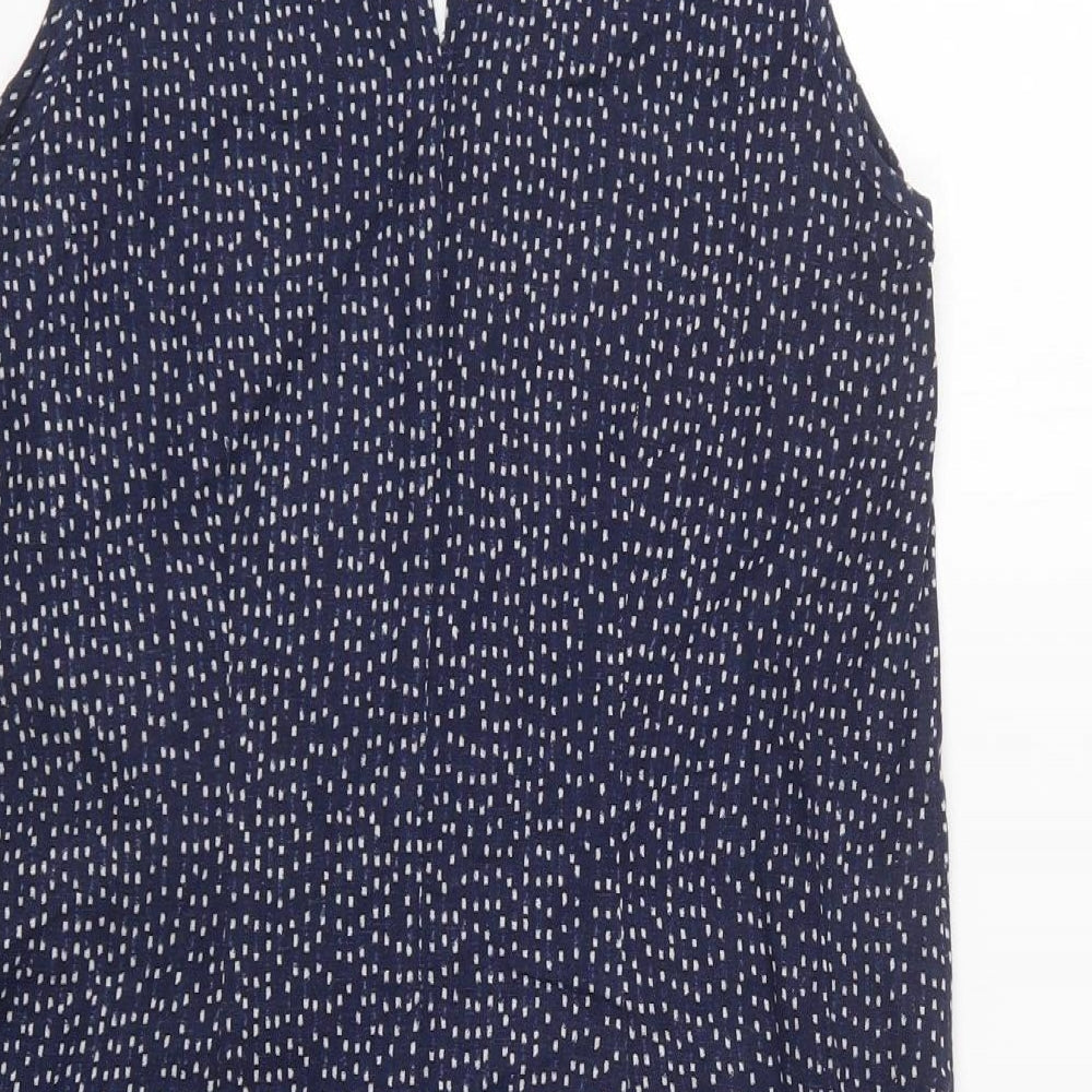 George Womens Blue Polka Dot  Shift  Size 10  V-Neck Button