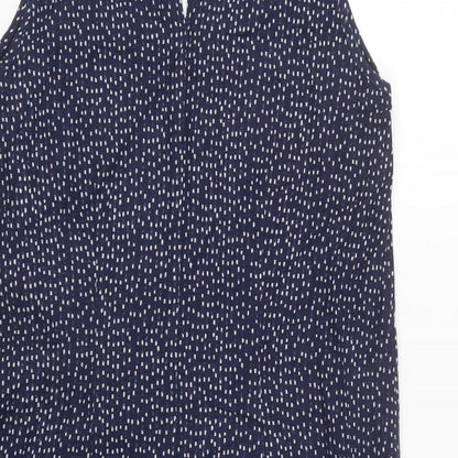 George Womens Blue Polka Dot  Shift  Size 10  V-Neck Button