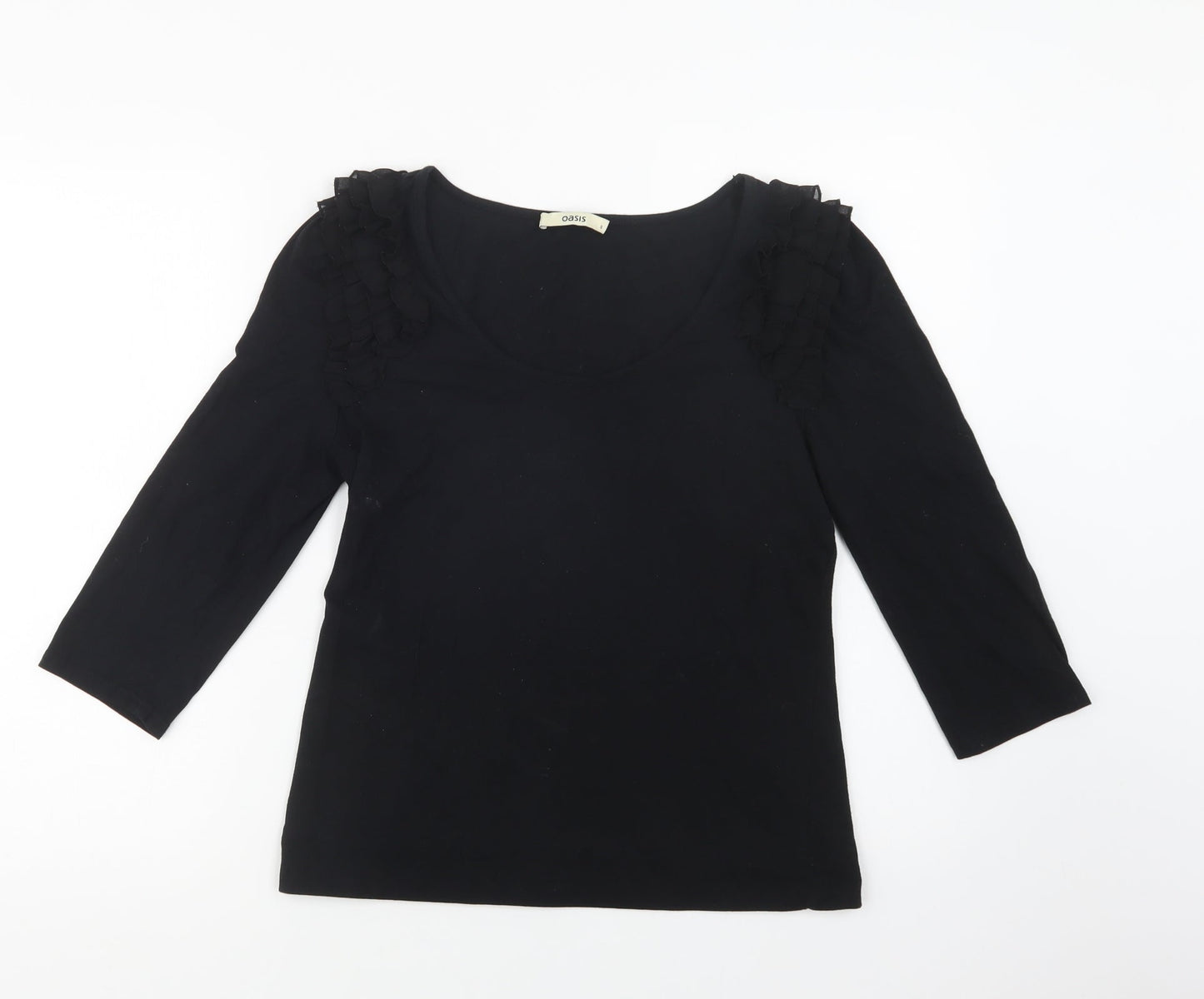 Womens UK Size S Oasis Black Basic Blouse
