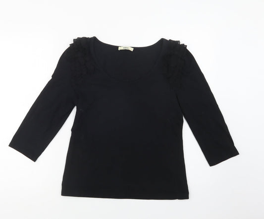 Womens UK Size S Oasis Black Basic Blouse