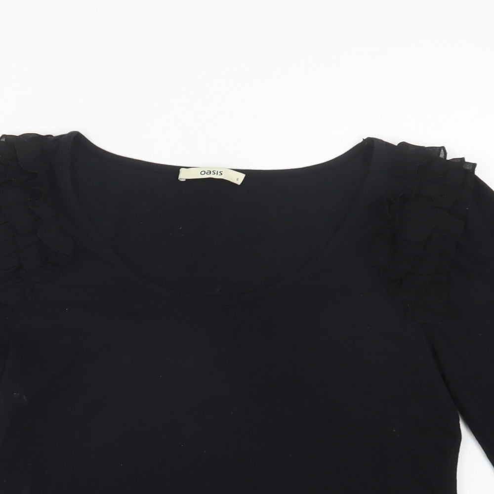 Womens UK Size S Oasis Black Basic Blouse