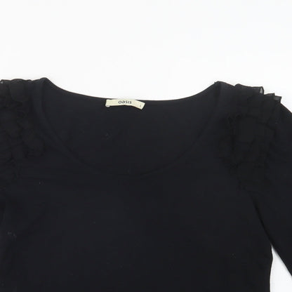 Womens UK Size S Oasis Black Basic Blouse