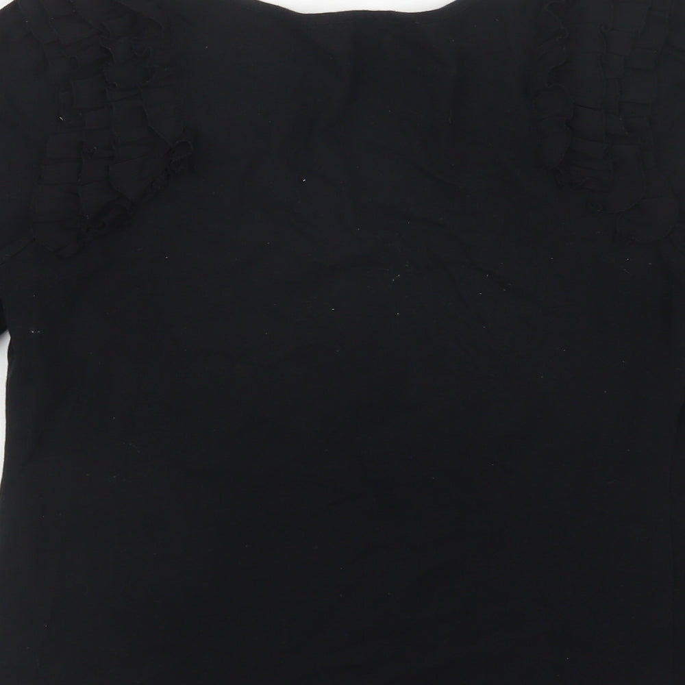 Womens UK Size S Oasis Black Basic Blouse