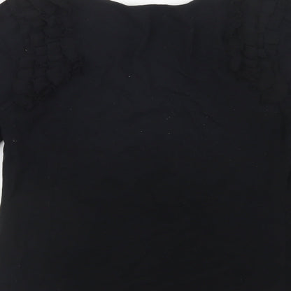 Womens UK Size S Oasis Black Basic Blouse