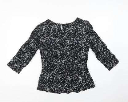 Womens UK Size 10 BHS Black Basic Blouse