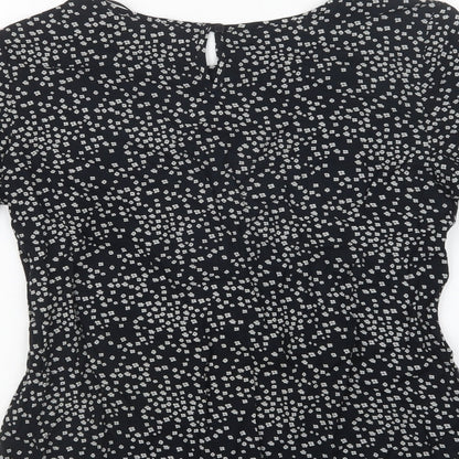Womens UK Size 10 BHS Black Basic Blouse