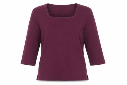 TIGI Womens Purple  Polyester Basic Blouse Size 12 Square Neck