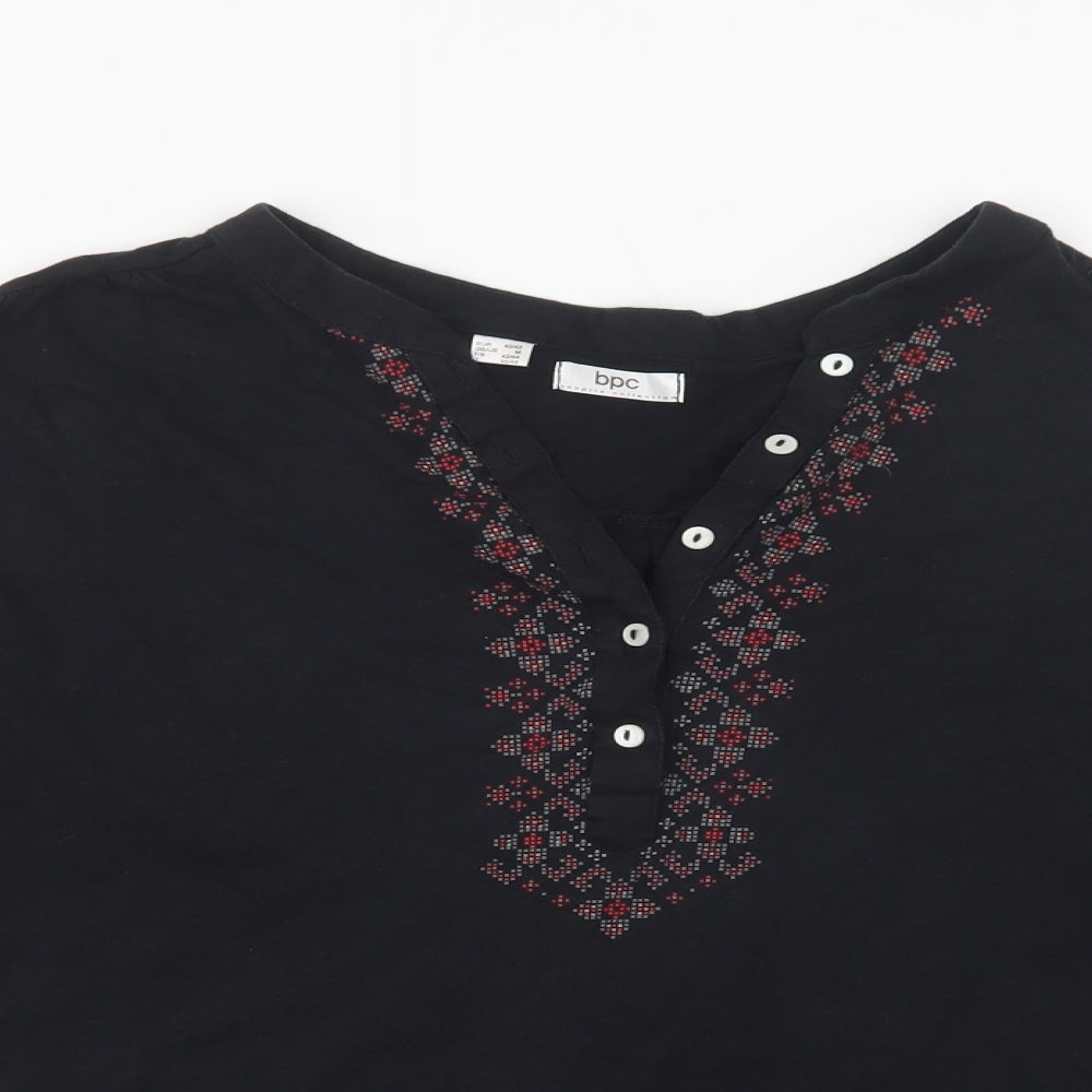 Womens UK Size M bonprix Black Basic Blouse