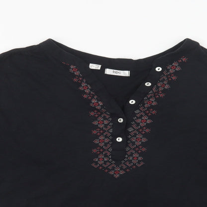 Womens UK Size M bonprix Black Basic Blouse