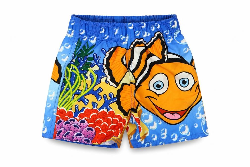 Front view of Ocean Company boys’ multicoloured geometric polyester bermuda shorts, size 2, years regular drawstring